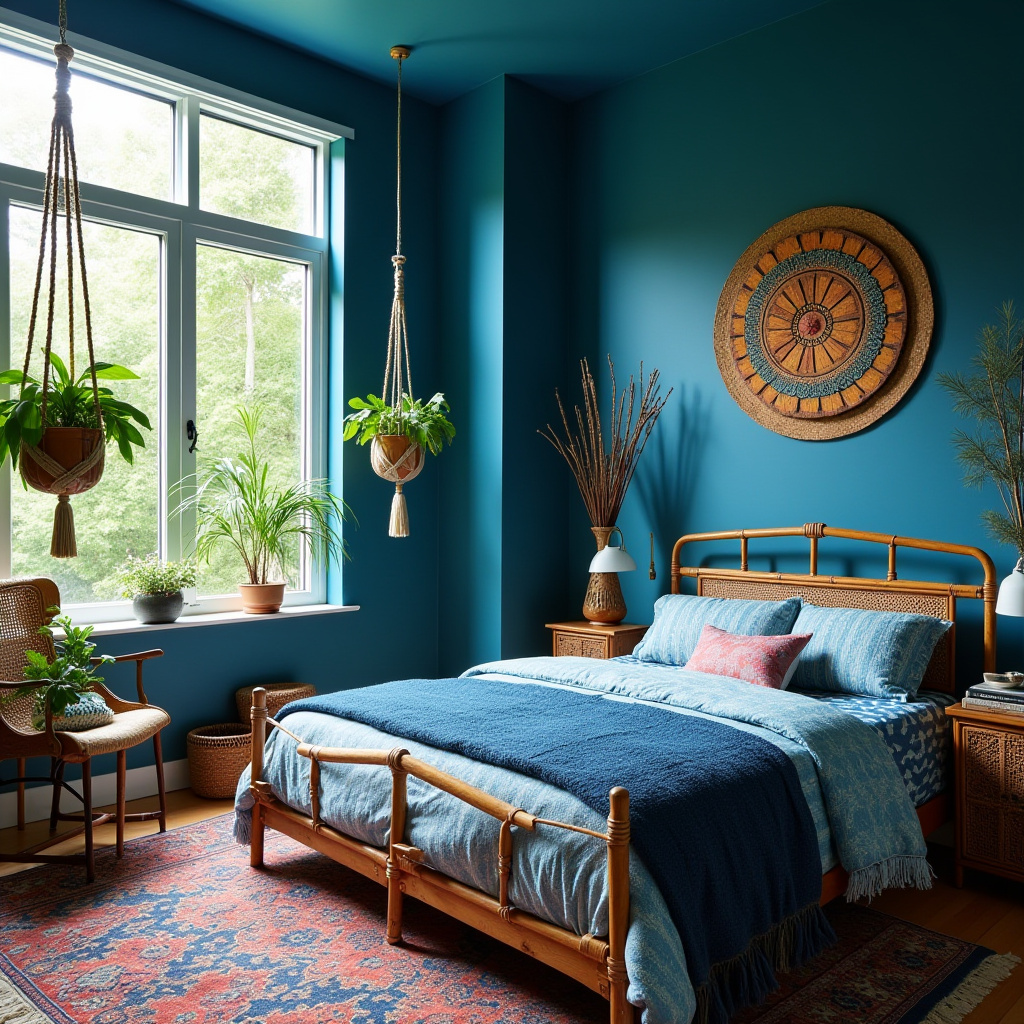 blue boho bedroom 8