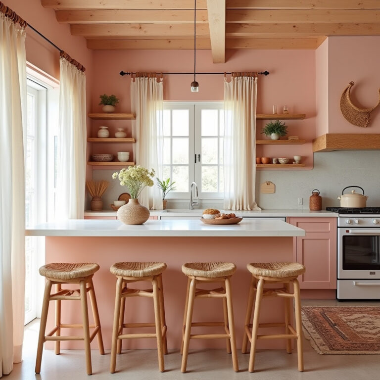 blushing boho kitchen 1
