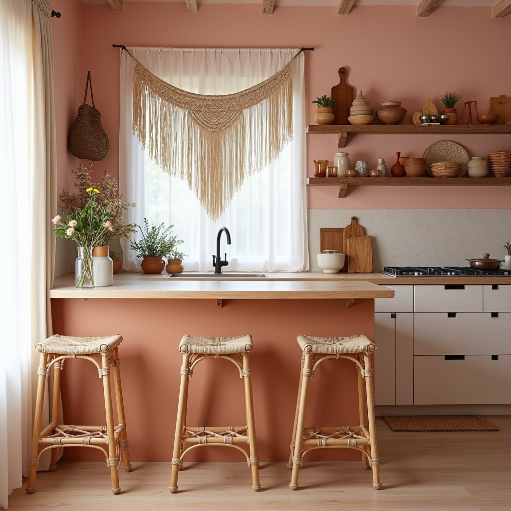 blushing boho kitchen 2