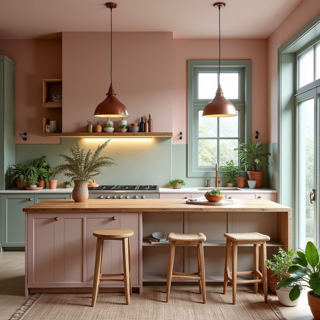 blushing boho kitchen 3