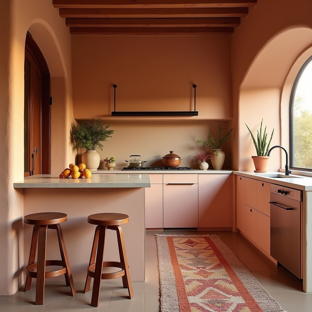 blushing boho kitchen 32