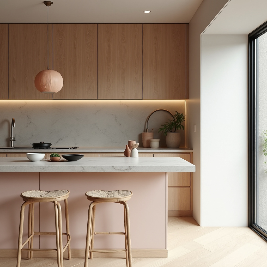 blushing boho kitchen 34