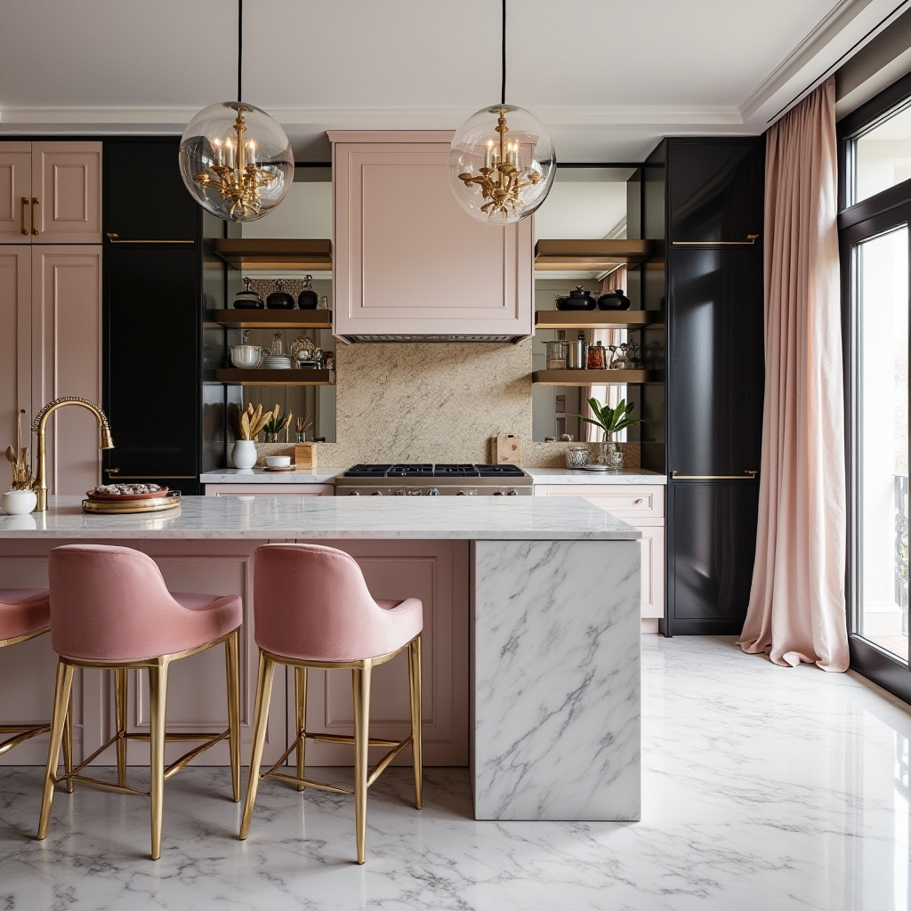 blushing boho kitchen 35