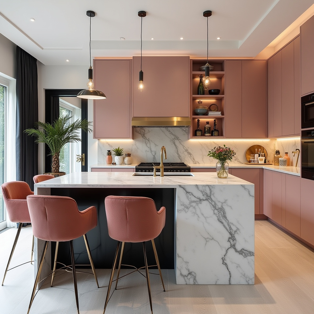 blushing boho kitchen 36
