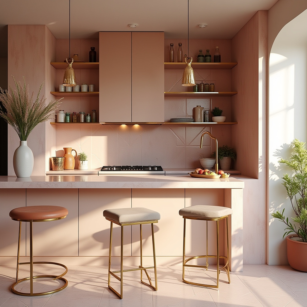 blushing boho kitchen 37
