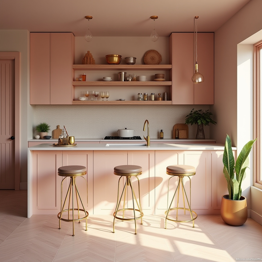 blushing boho kitchen 38