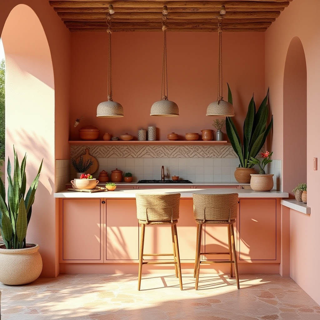 blushing boho kitchen 6