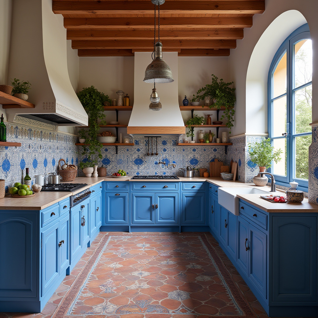 boho blue kitchen 13