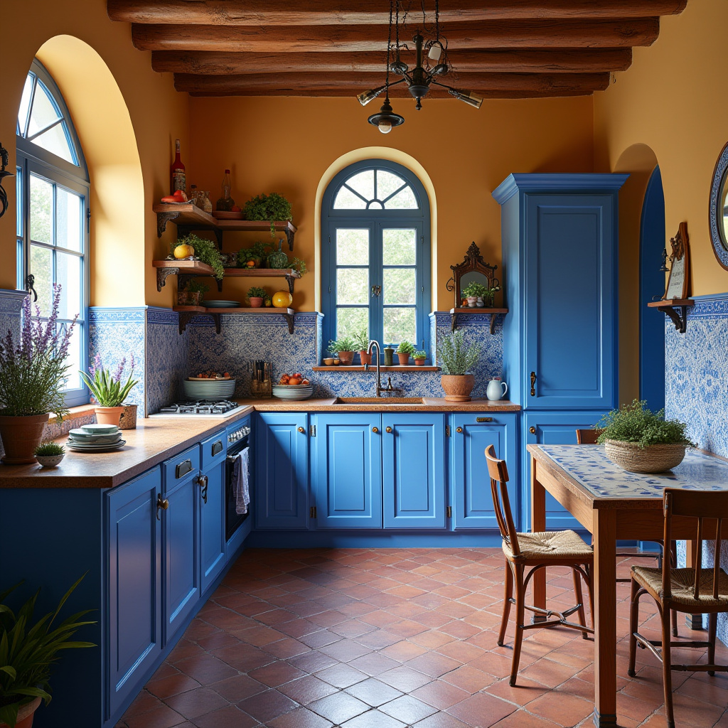 boho blue kitchen 14
