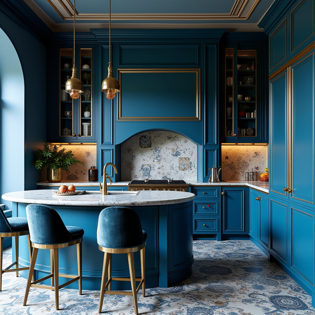boho blue kitchen 15