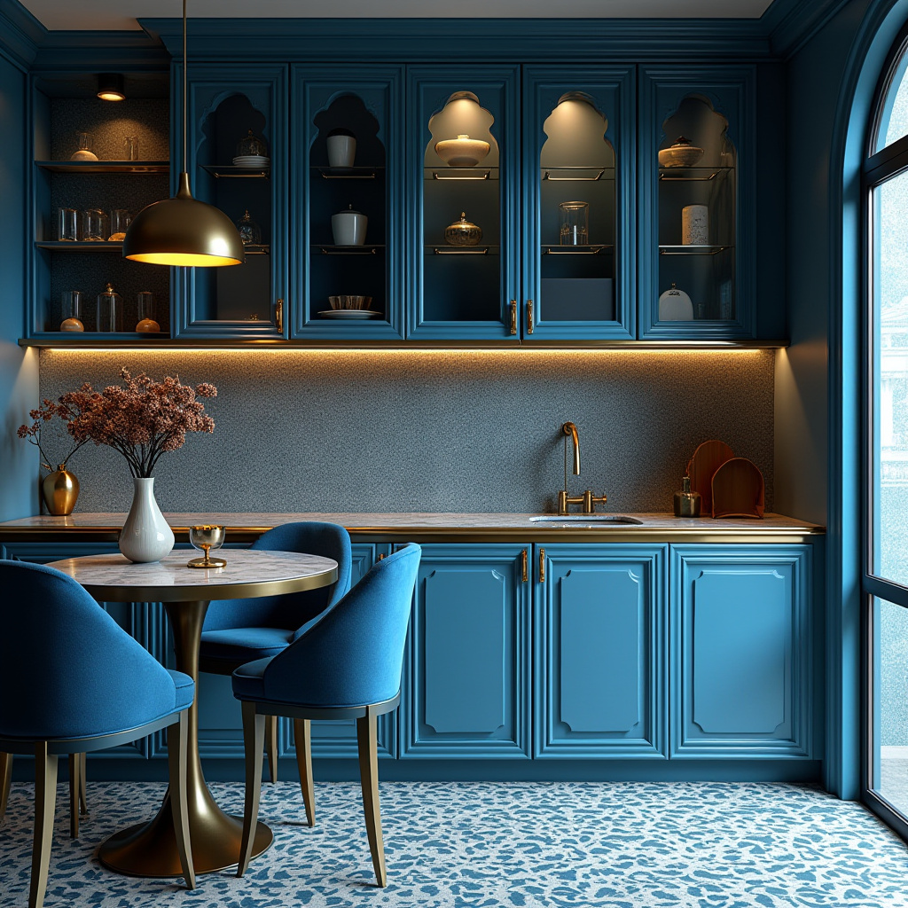 boho blue kitchen 16