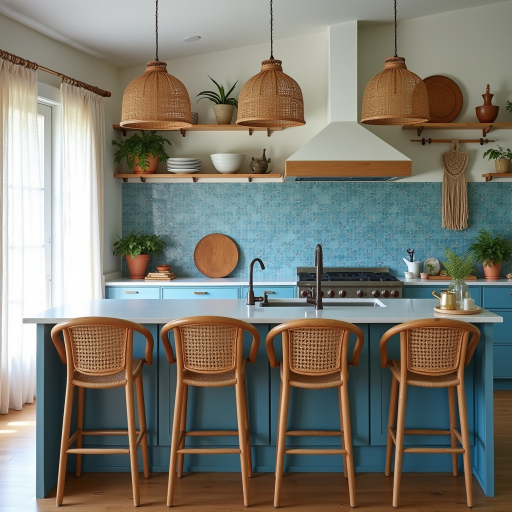 boho blue kitchen 2