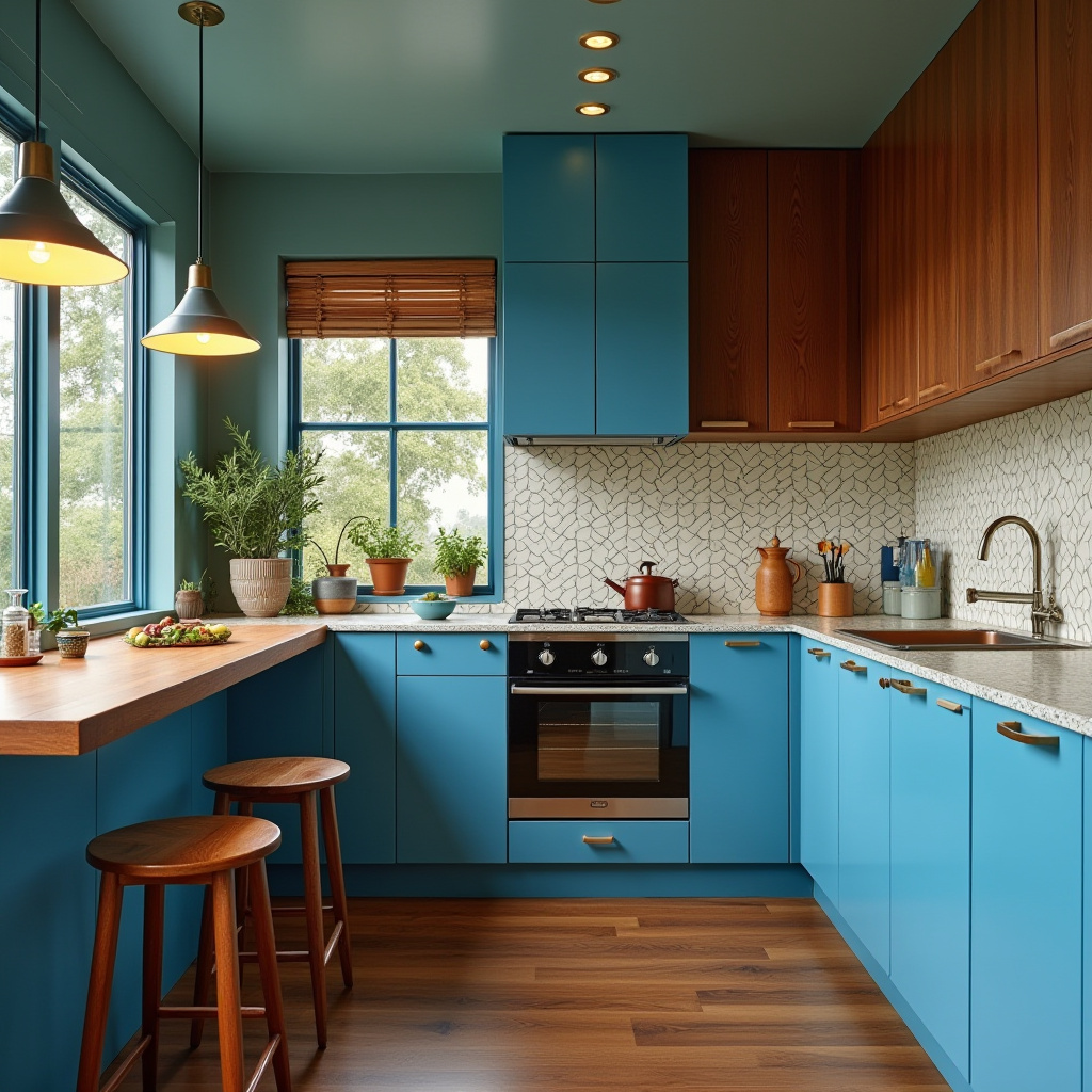 boho blue kitchen 20