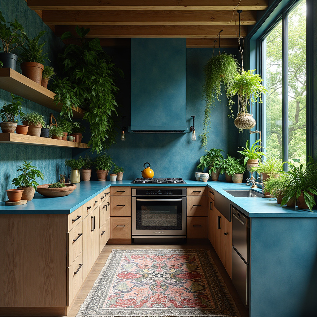boho blue kitchen 23