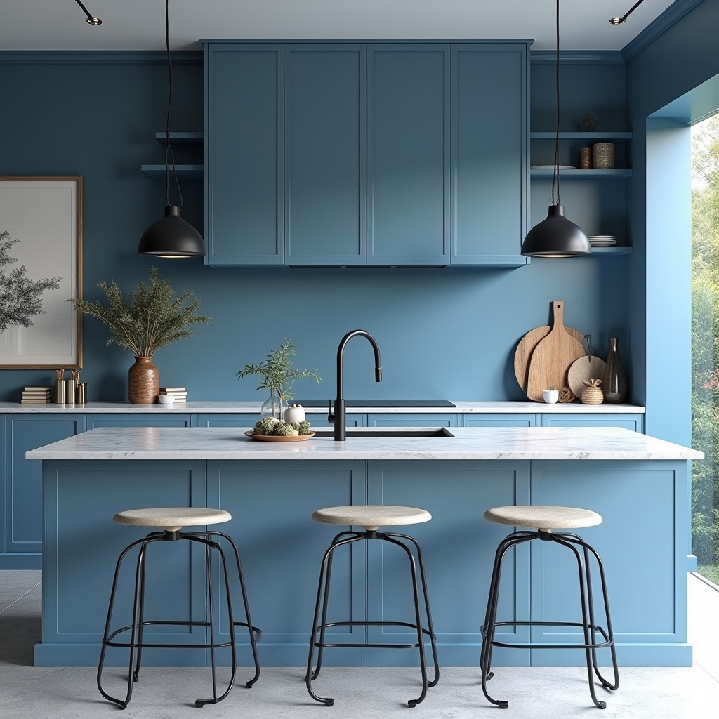 boho blue kitchen 25