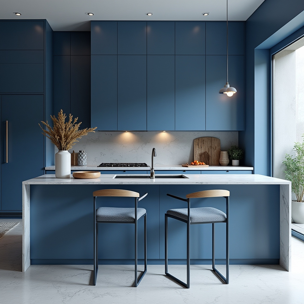 boho blue kitchen 26