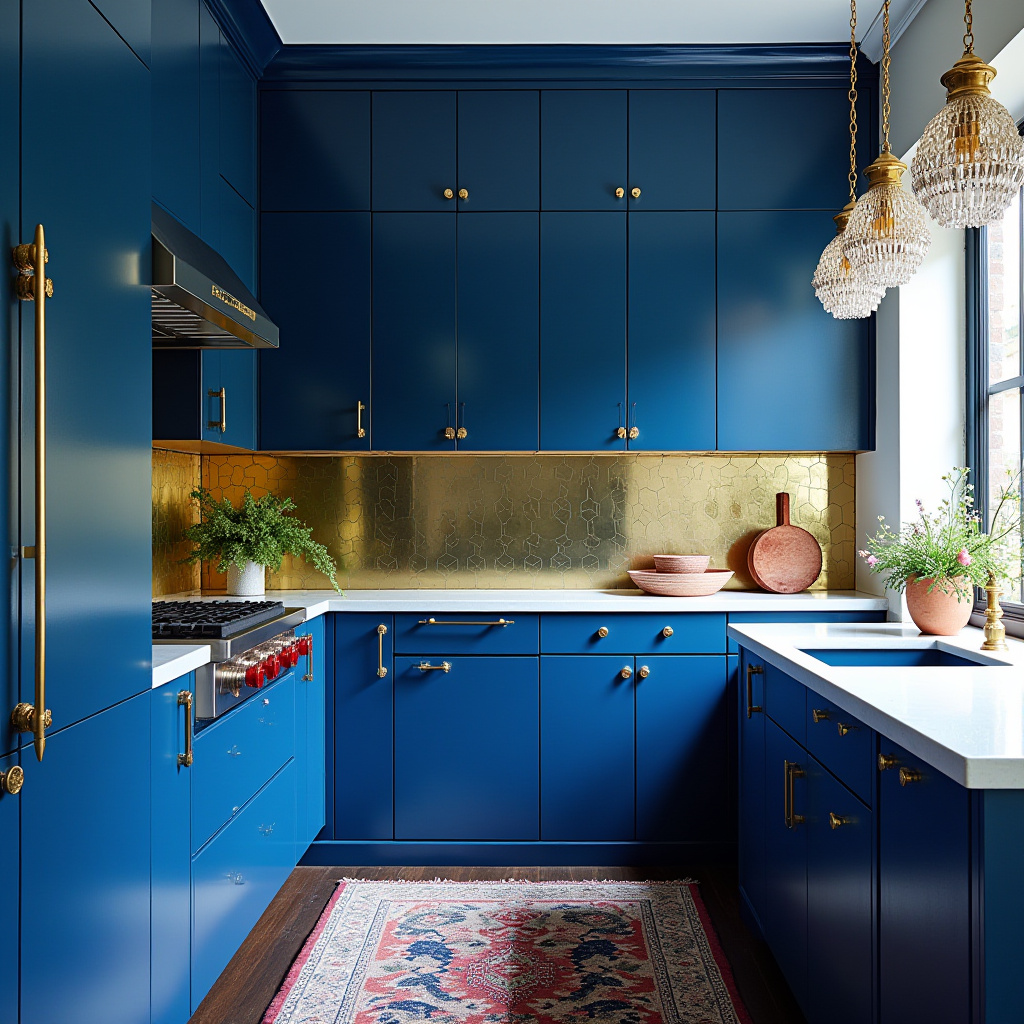 boho blue kitchen 28