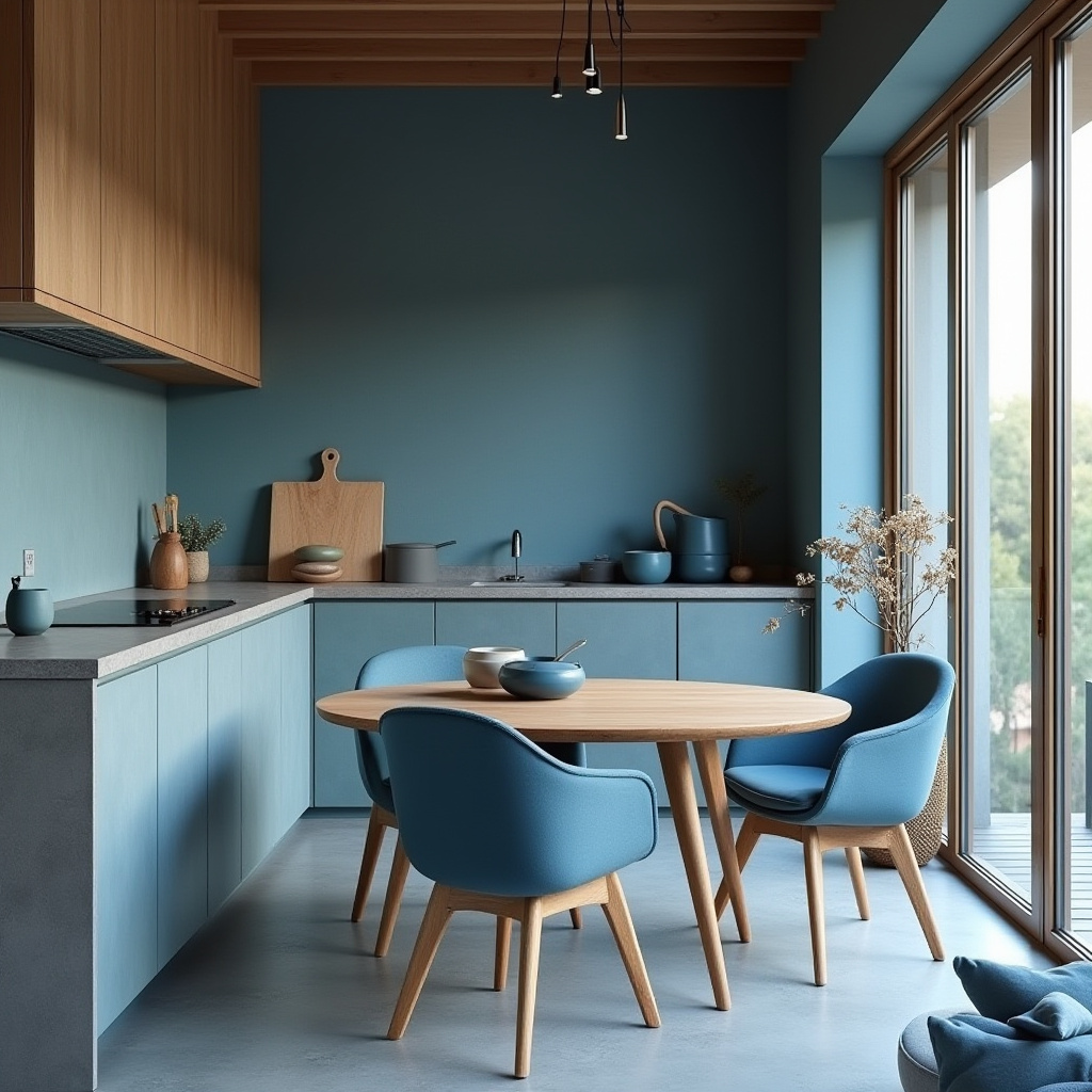 boho blue kitchen 29