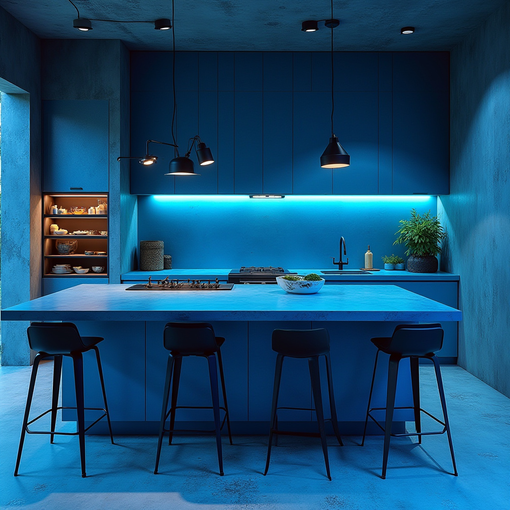 boho blue kitchen 33
