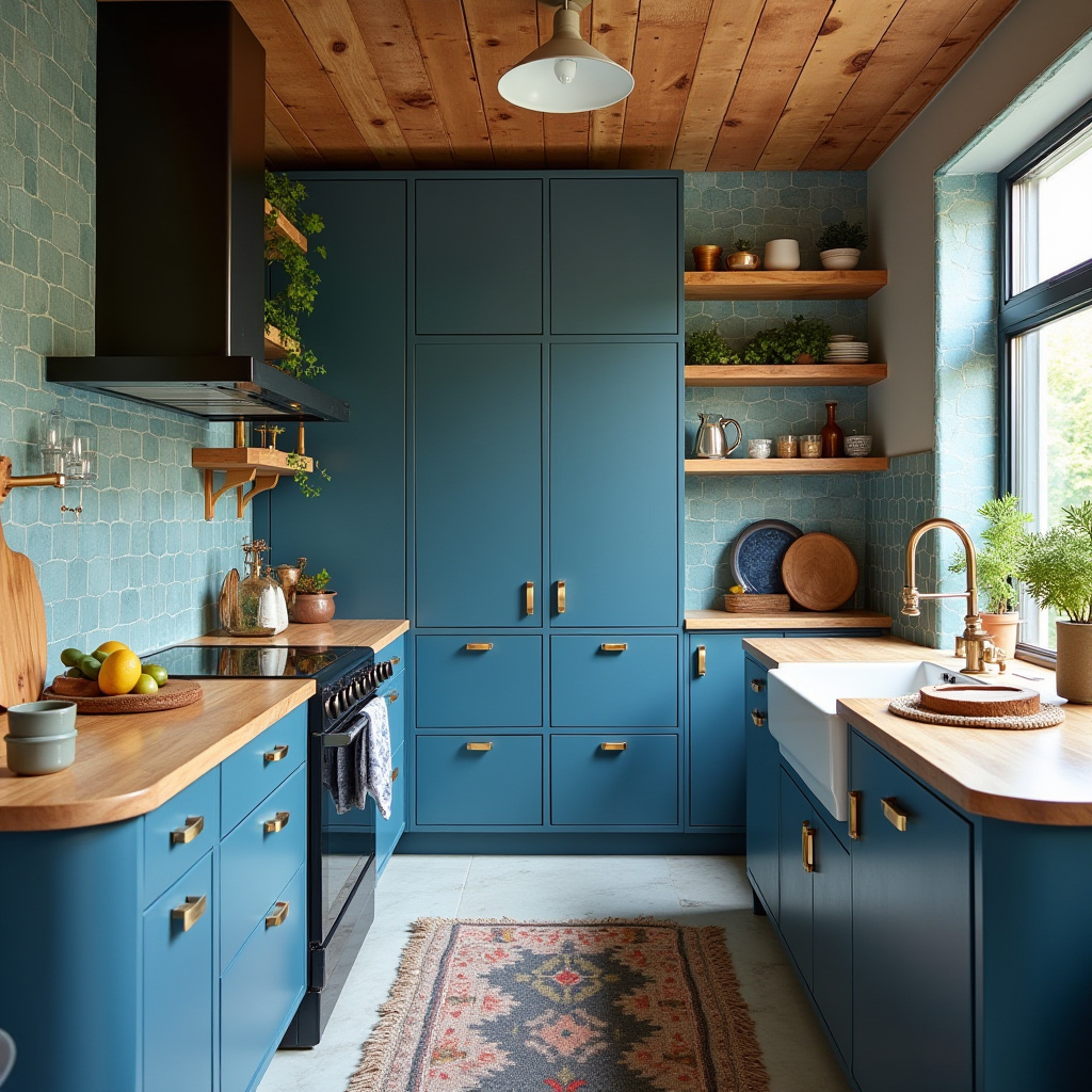 boho blue kitchen 39