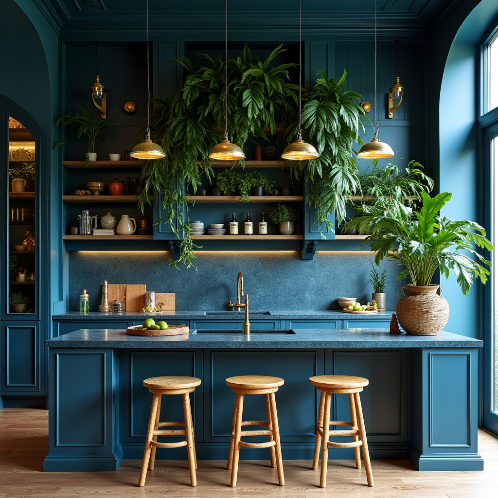 boho blue kitchen 8