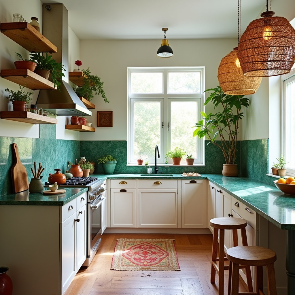 boho cottagecore kitchen 32