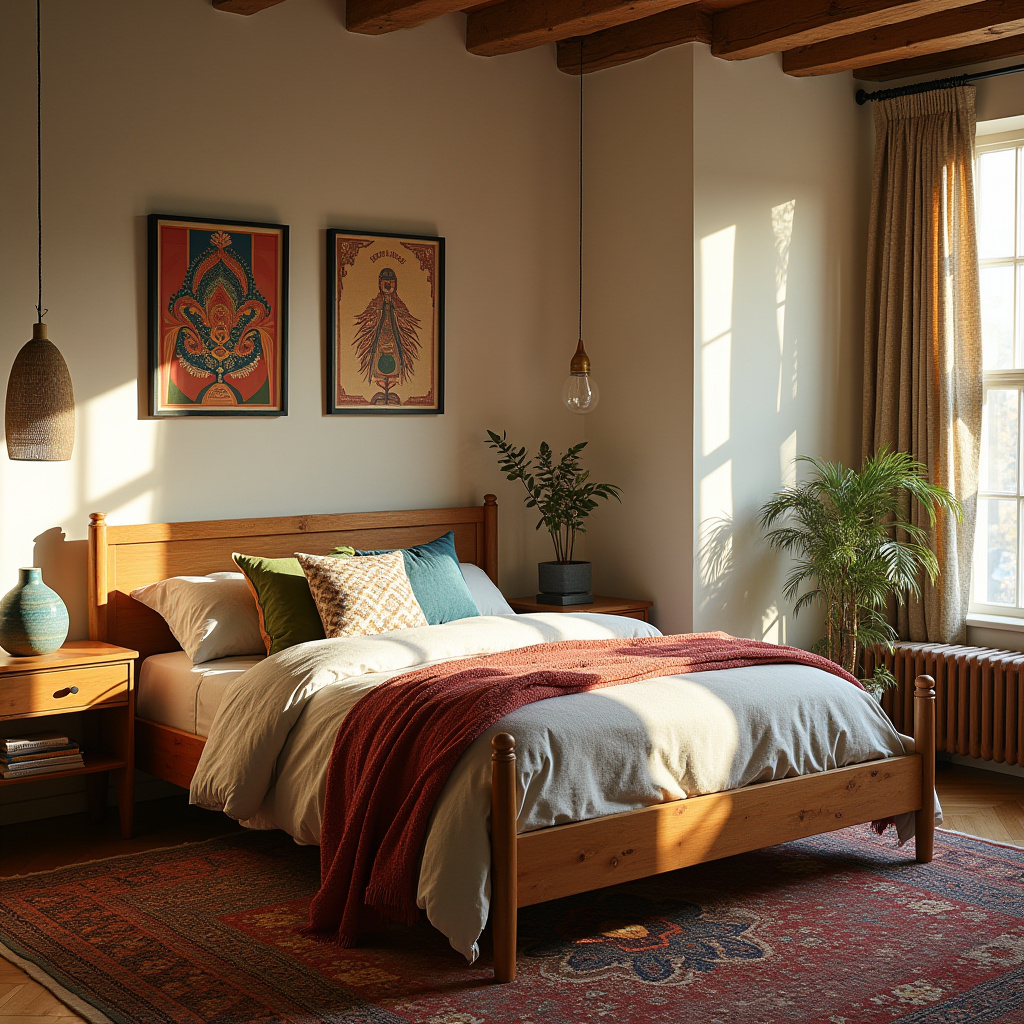 boho country bedroom 36