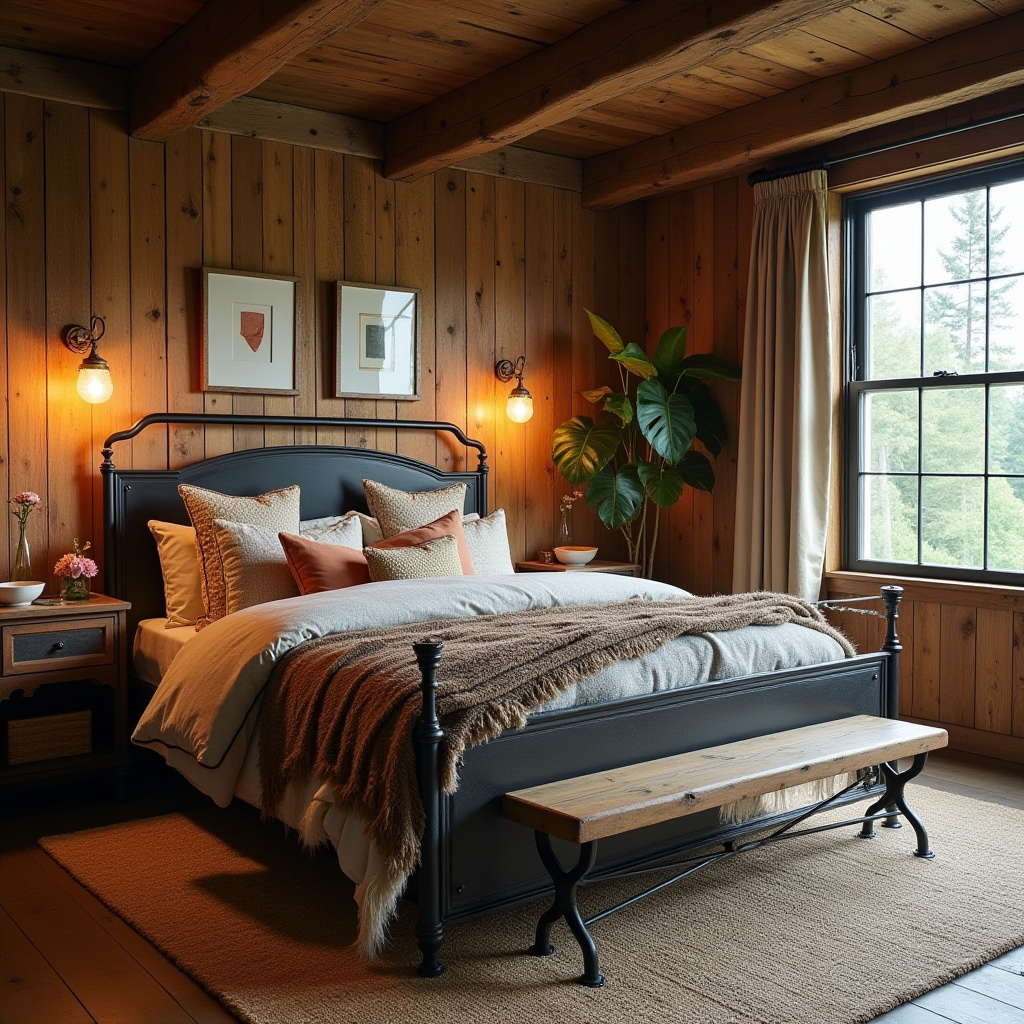 boho country bedroom 38