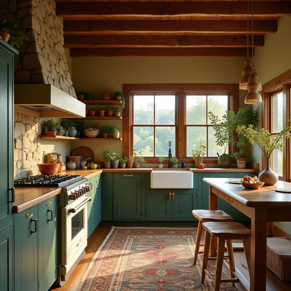 boho country kitchen 40