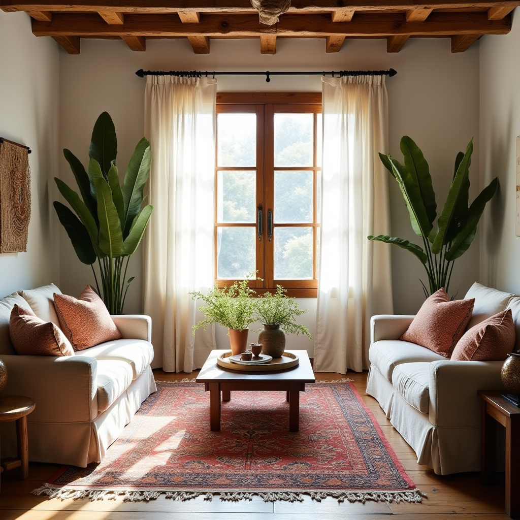 boho curtains living room 11