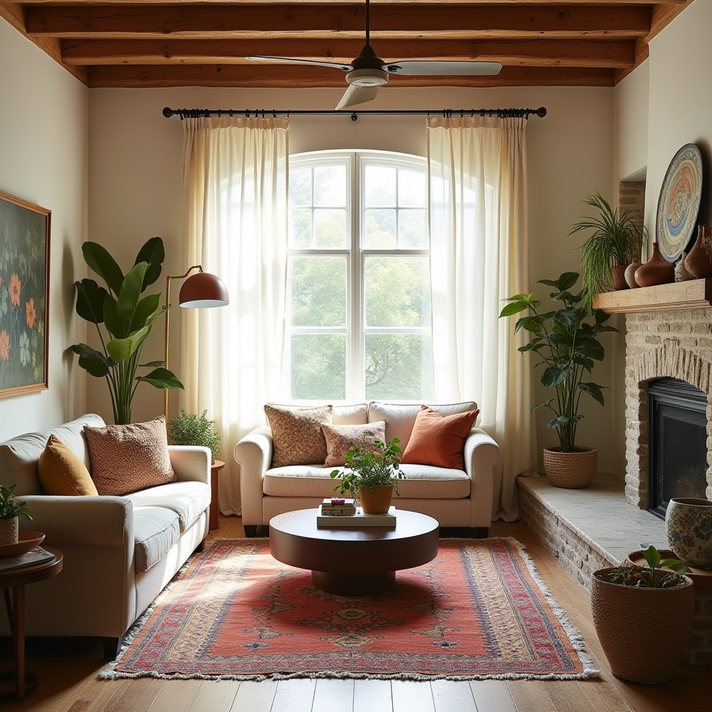 boho curtains living room 12
