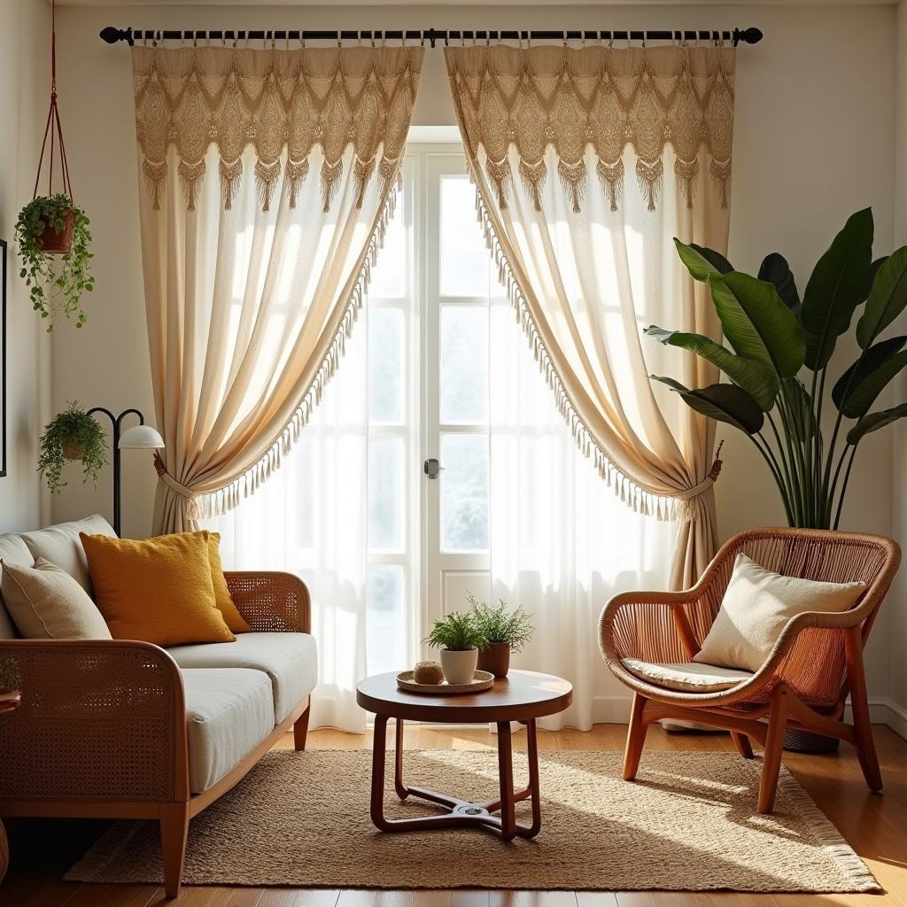 boho curtains living room 2