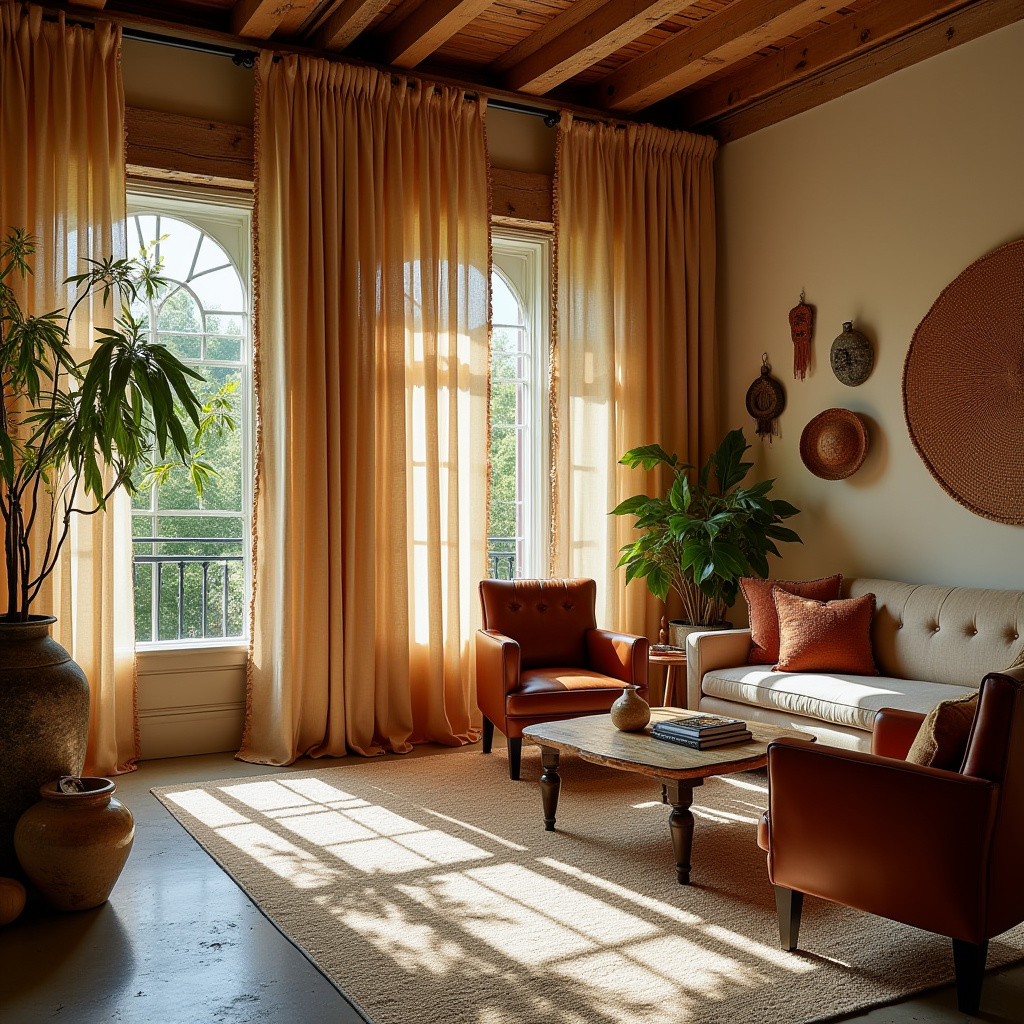 boho curtains living room 4