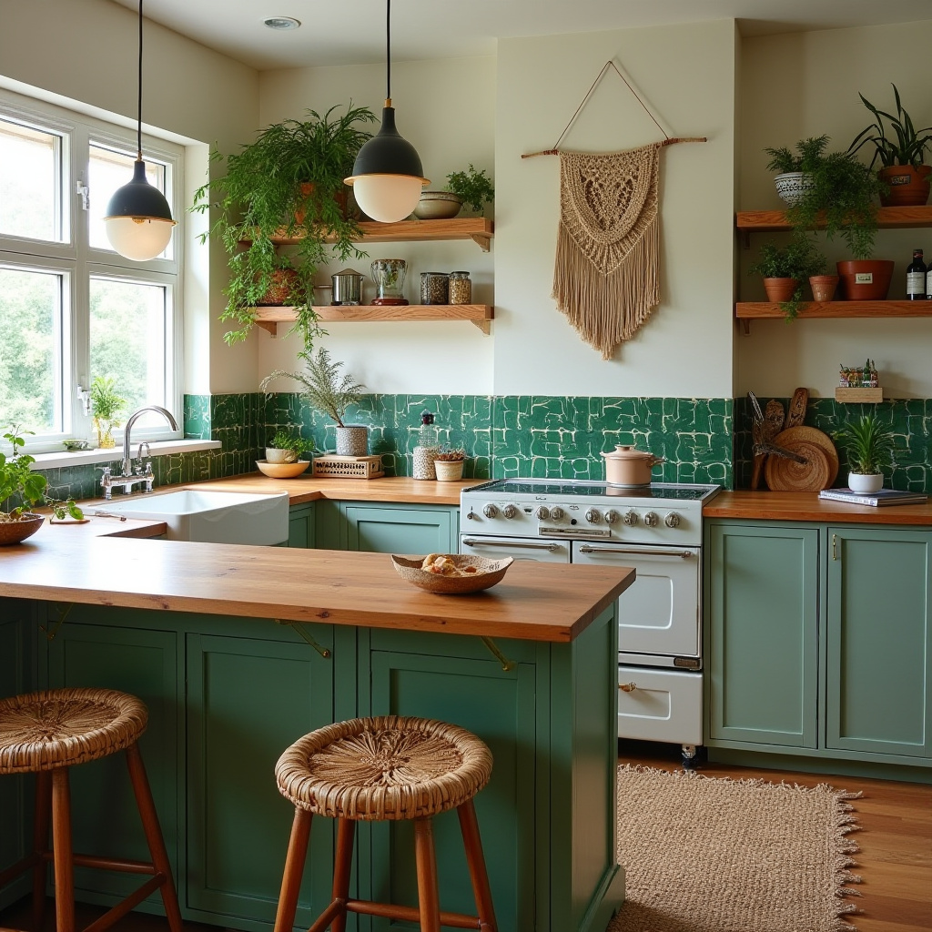 boho farmhouse kitchen ideas 31