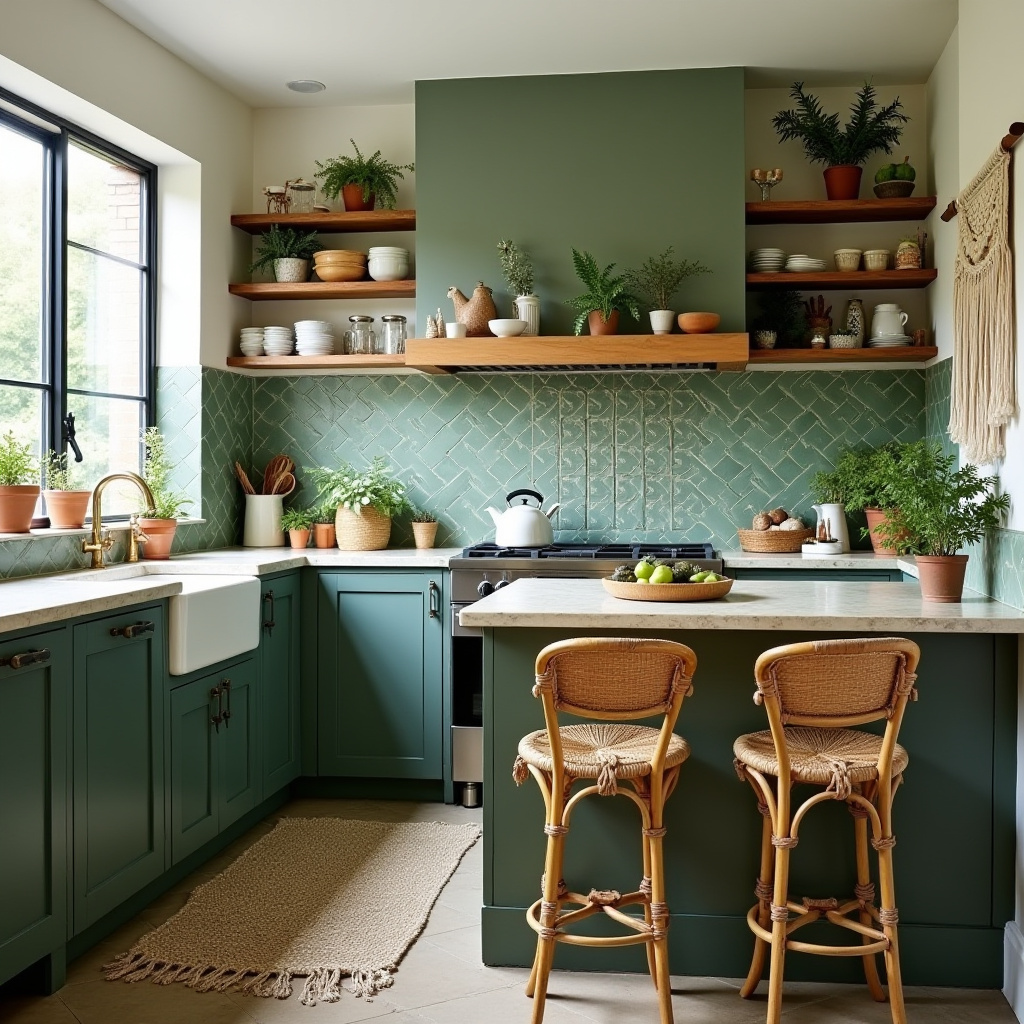 boho farmhouse kitchen ideas 32