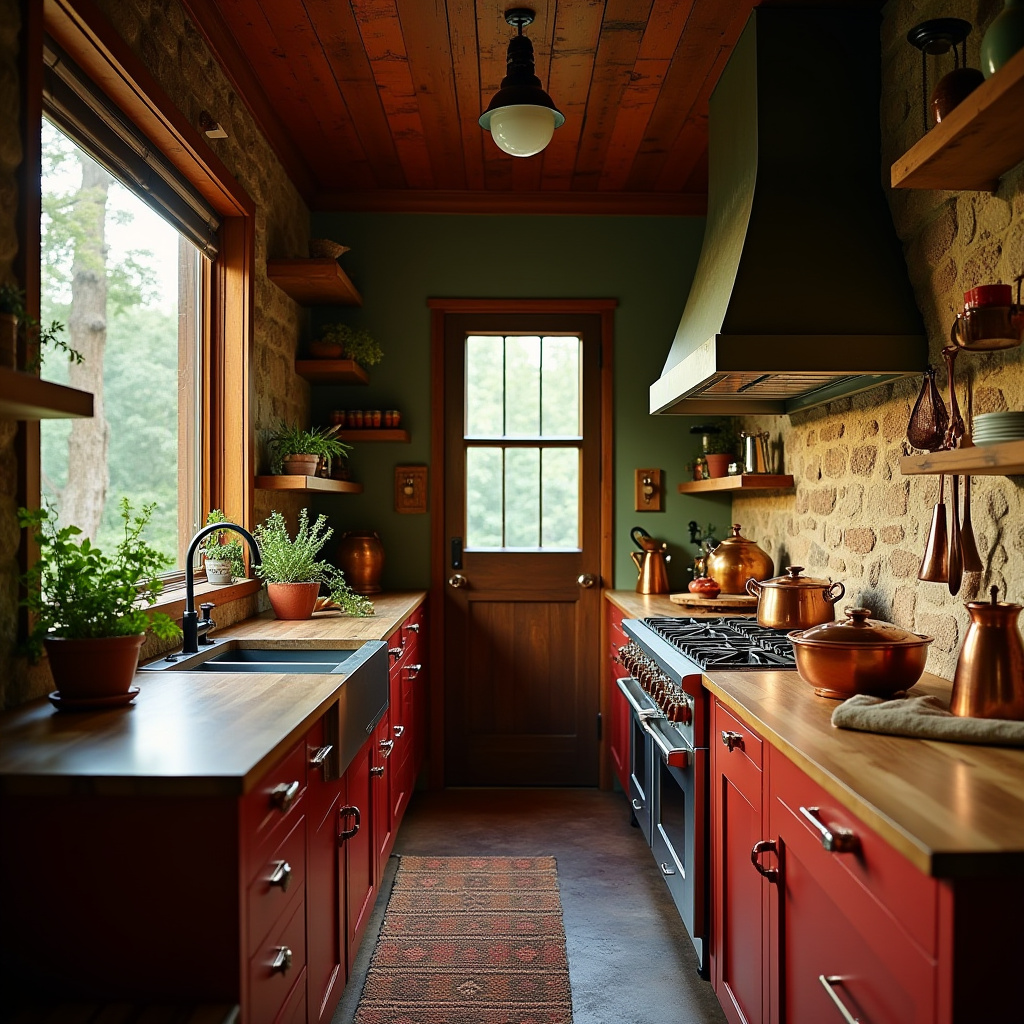 boho galley kitchen 13