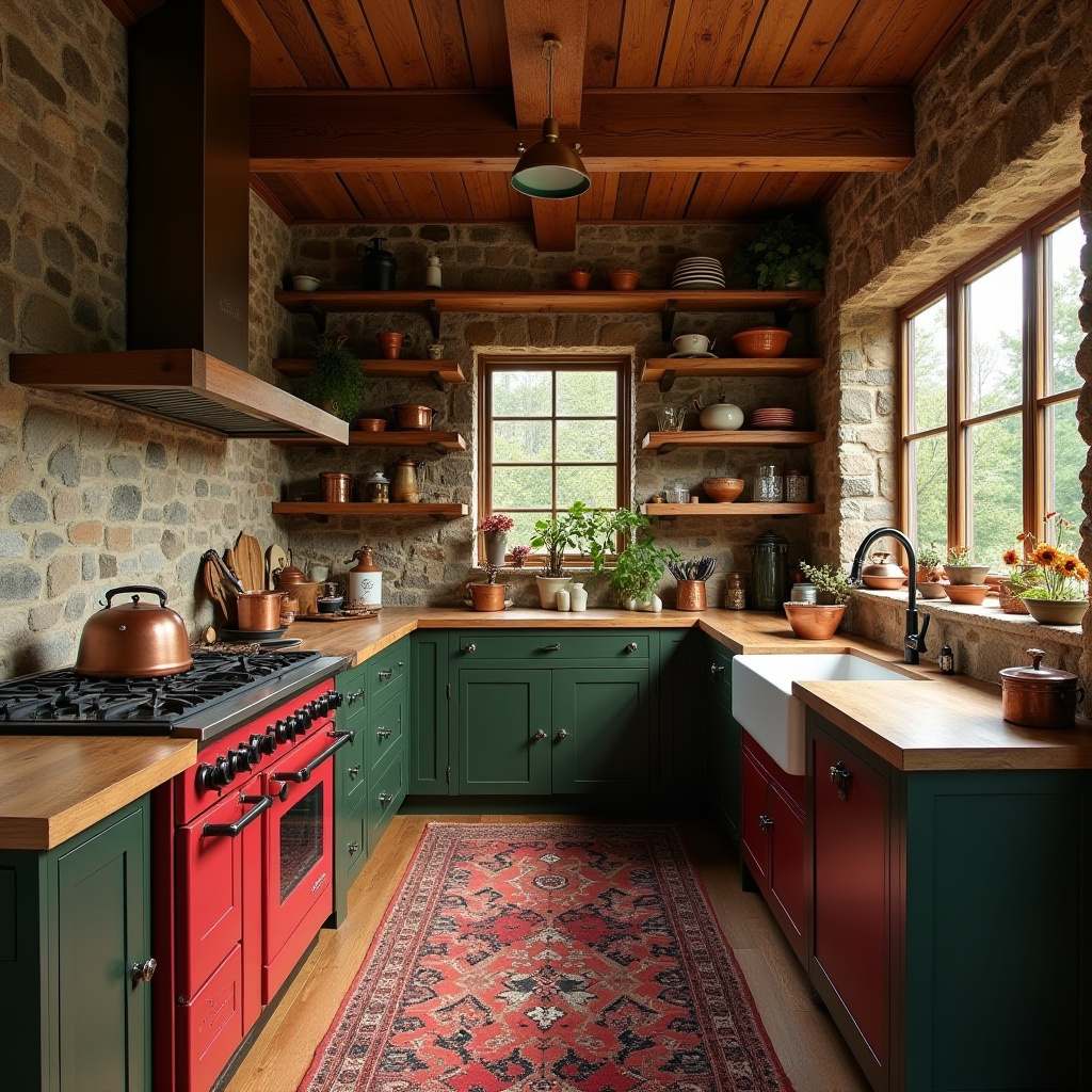 boho galley kitchen 14