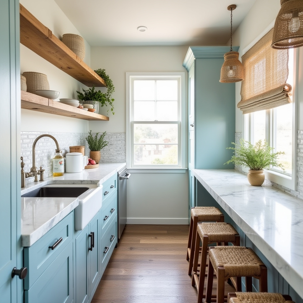 boho galley kitchen 18