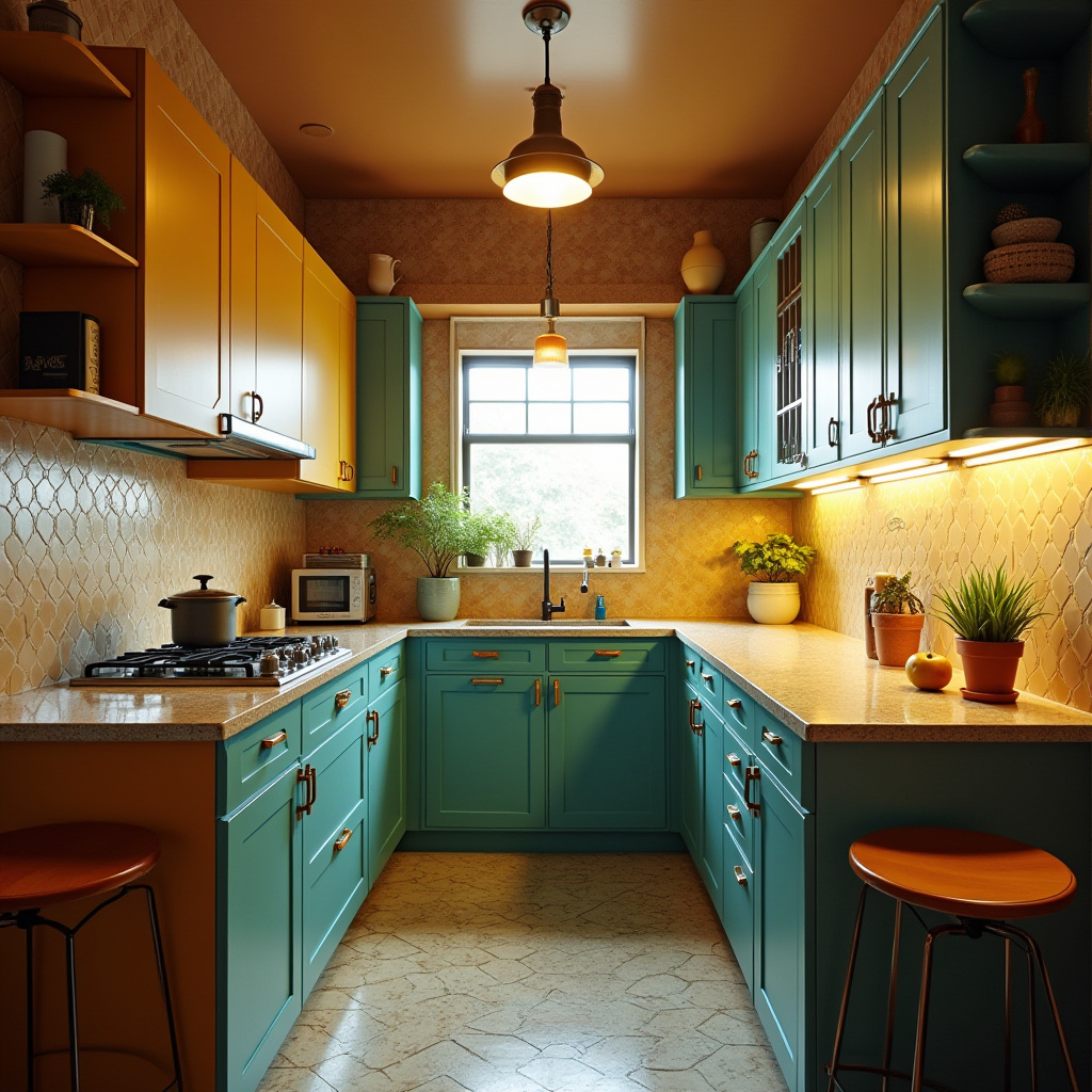 boho galley kitchen 23