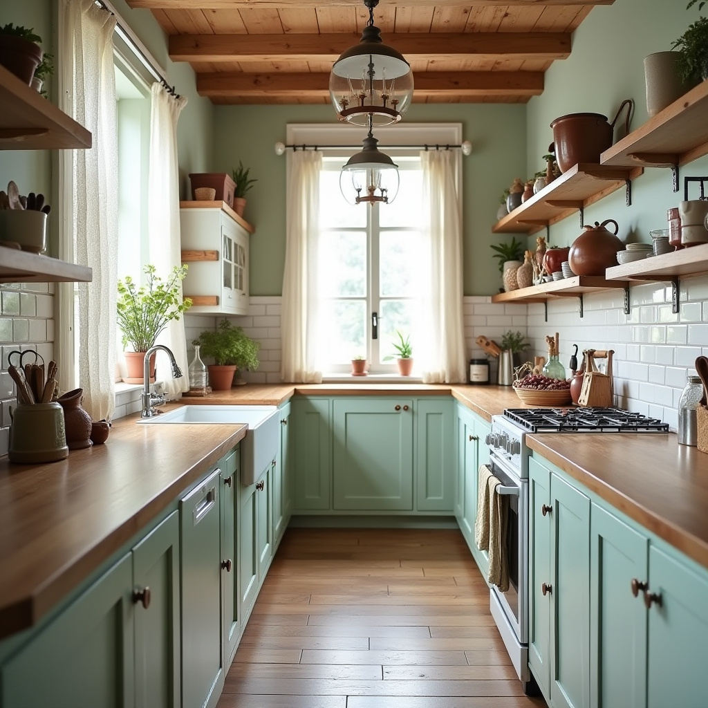 boho galley kitchen 25