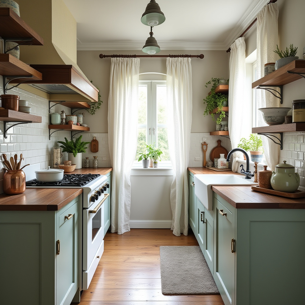 boho galley kitchen 26