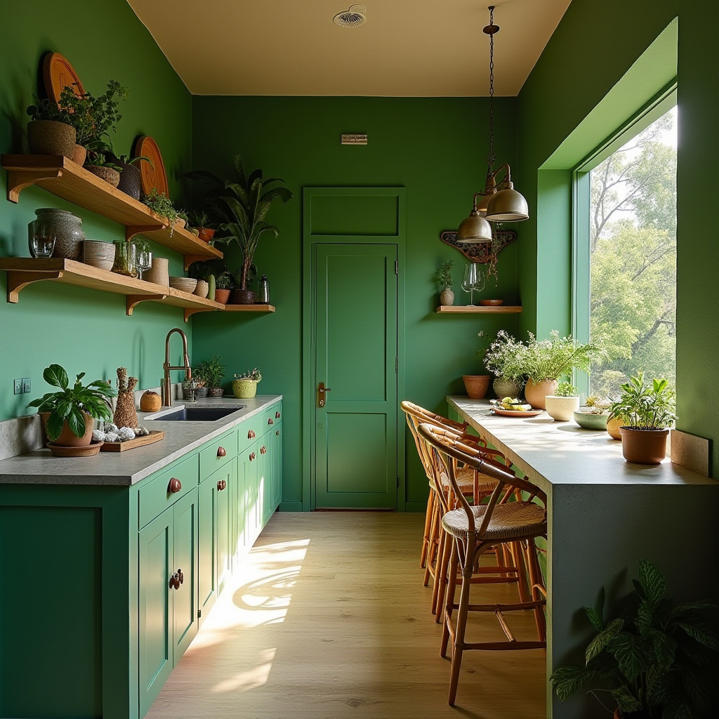 boho galley kitchen 27