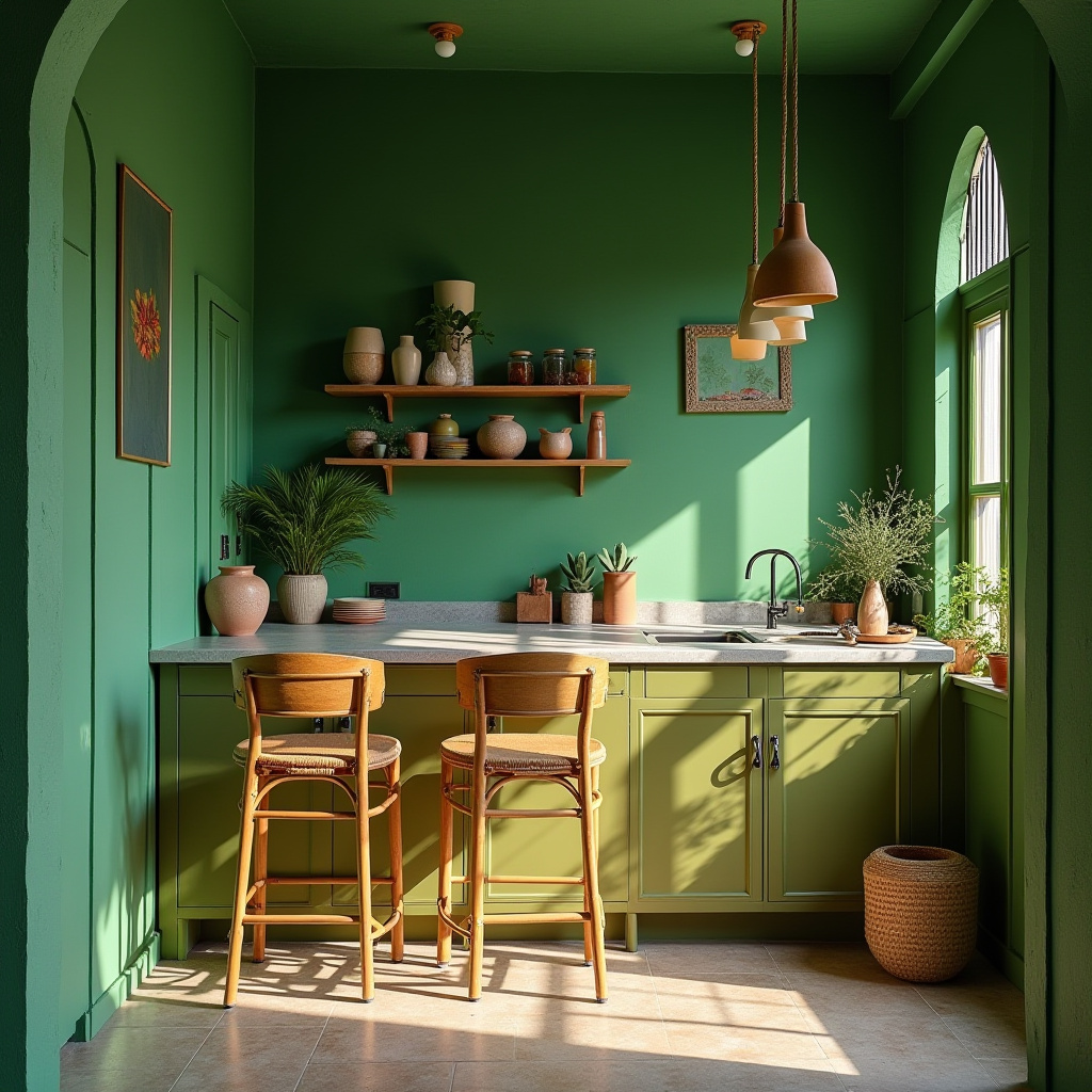 boho galley kitchen 28