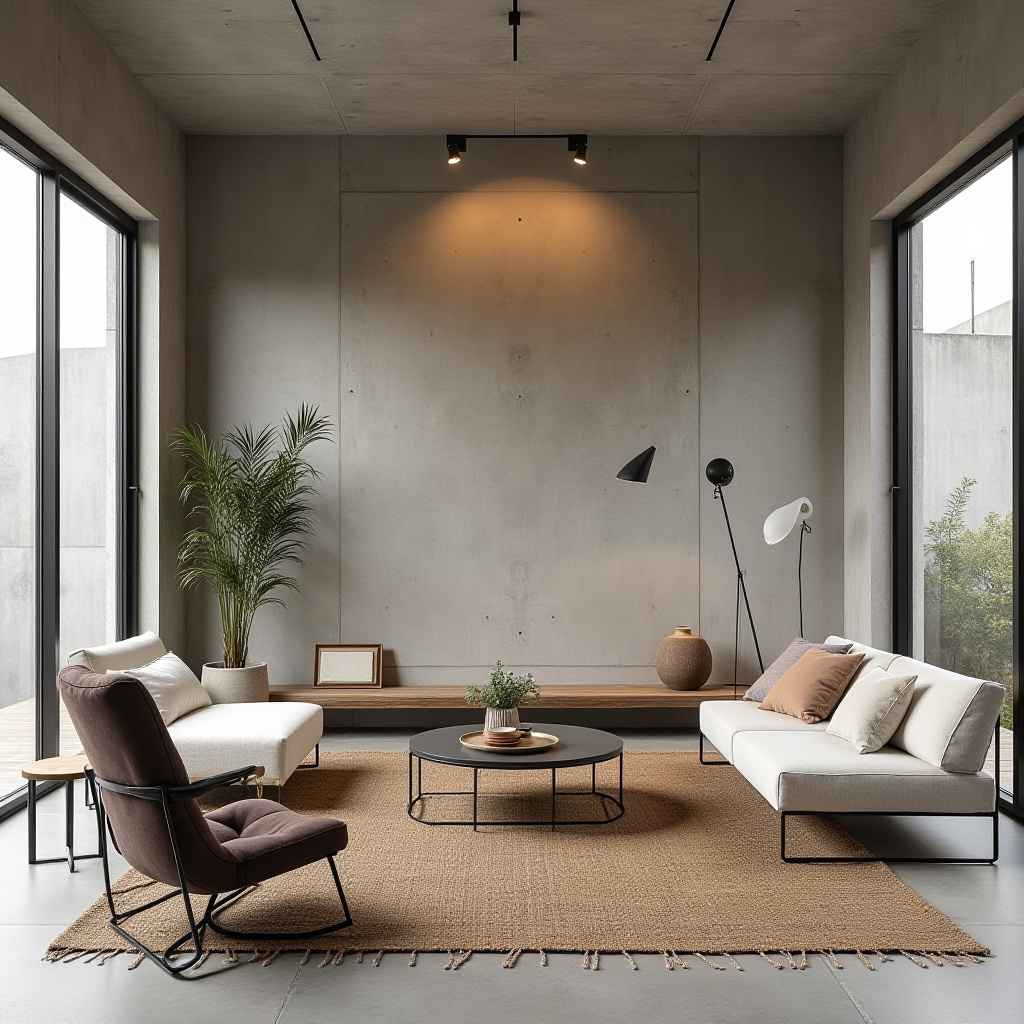 boho industrial living room 11