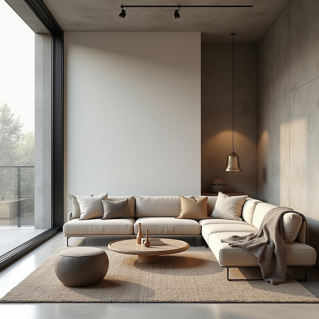 boho industrial living room 12
