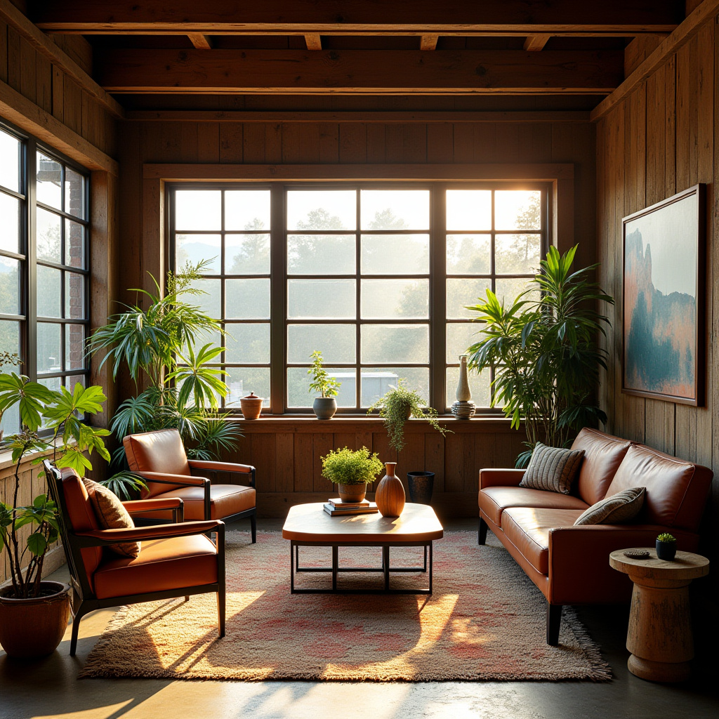 boho industrial living room 14