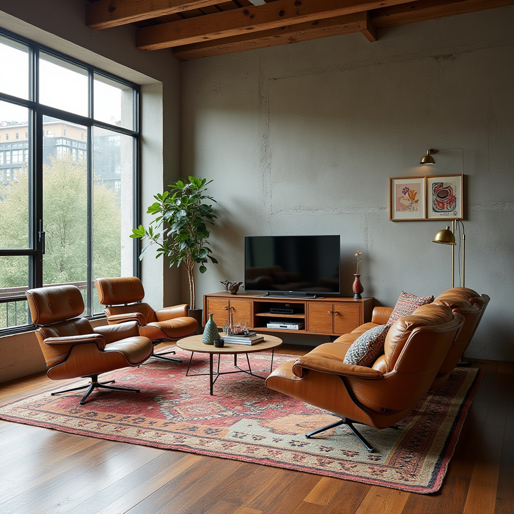 boho industrial living room 17
