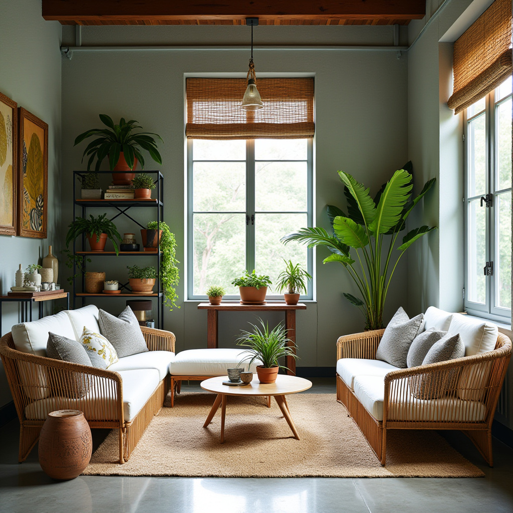 boho industrial living room 19
