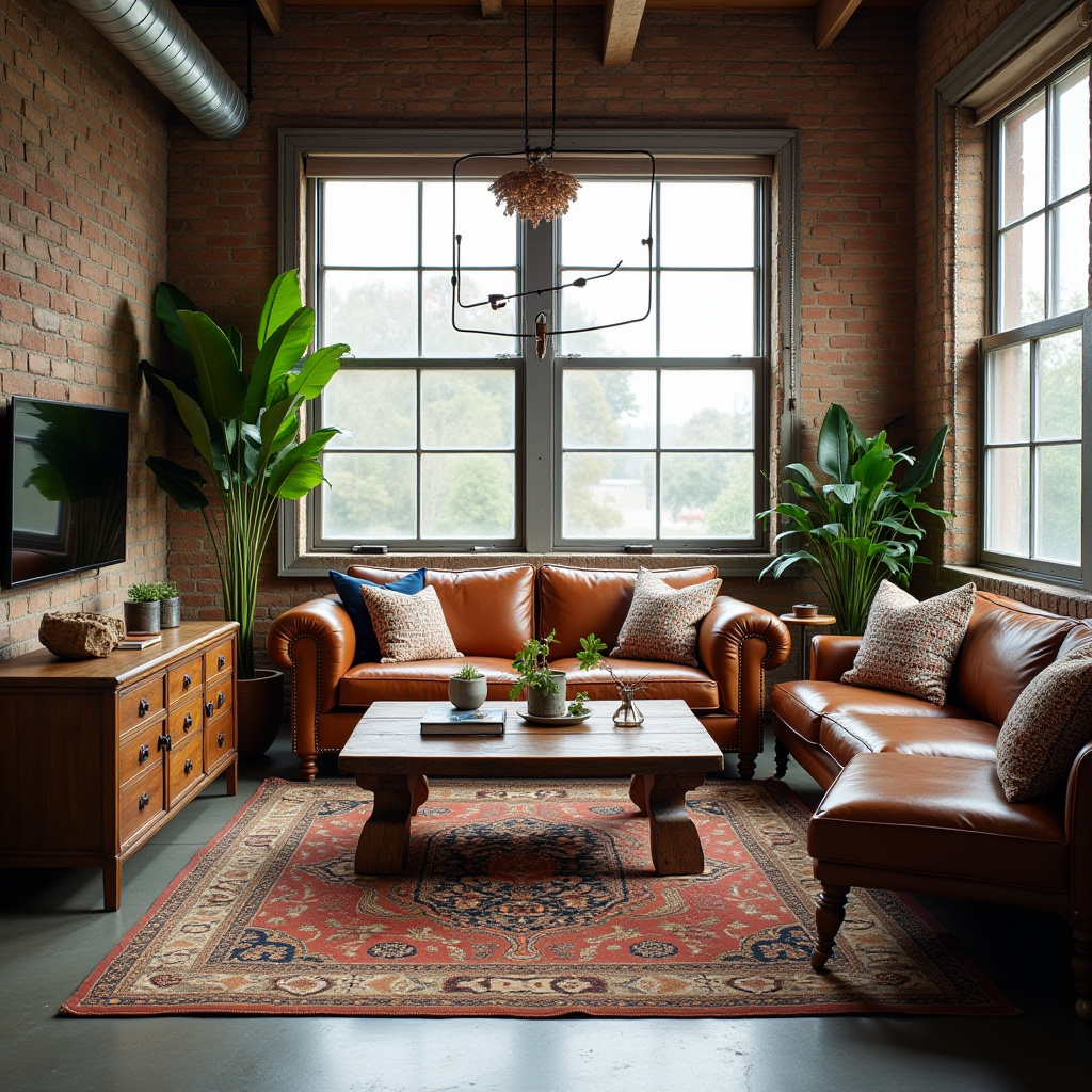 boho industrial living room 2