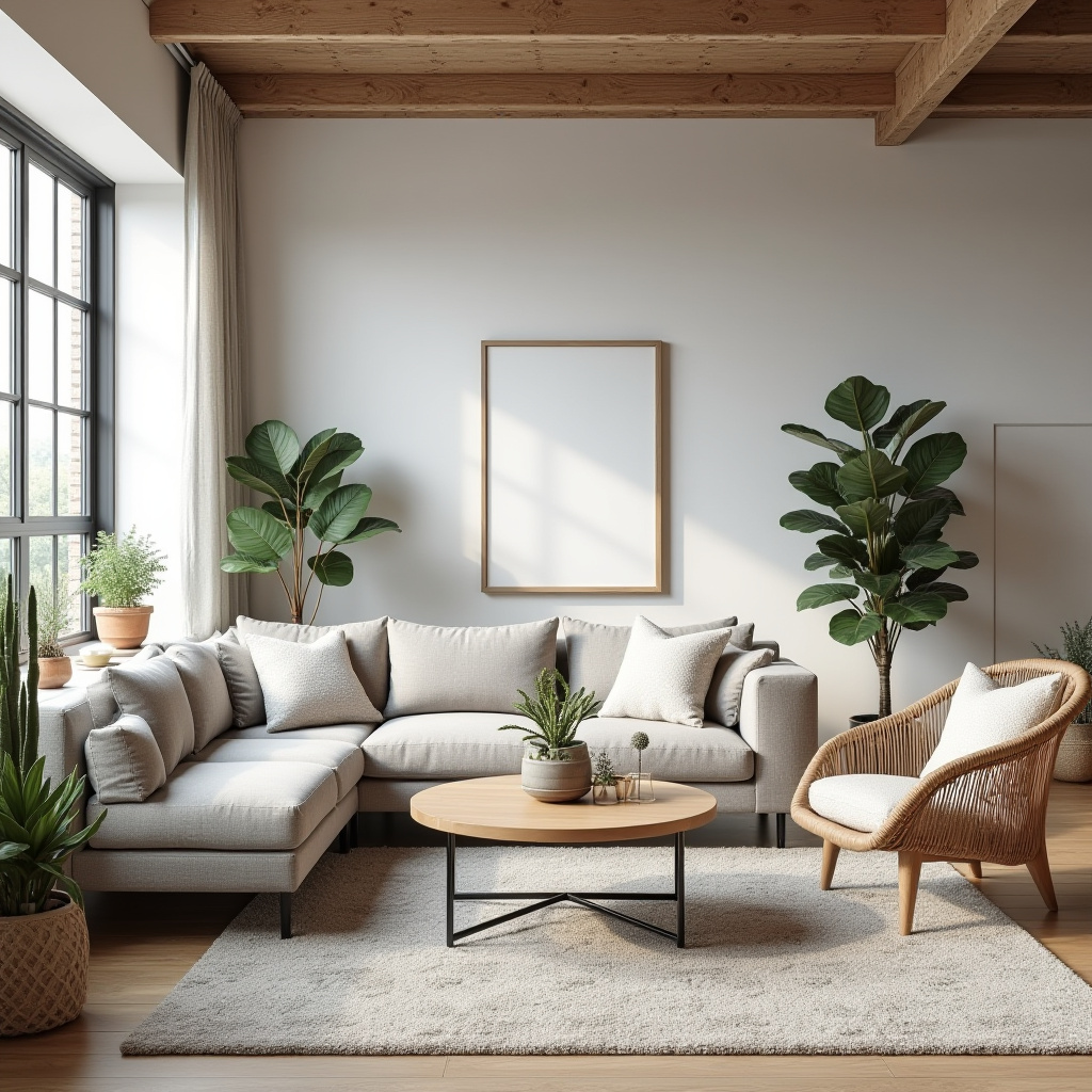 boho industrial living room 24